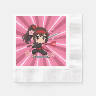 Serviette En Papier Cute anime warrior blossom girl