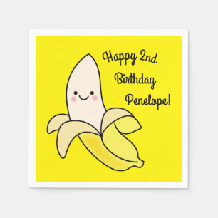 Serviette En Papier Cute Anniversaire de enfant banane Kawaii