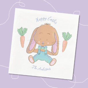 Serviette En Papier Cute Aquarelle Lapin Papier Pâques Napkin