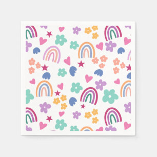 Serviette En Papier Cute arc-en-ciel
