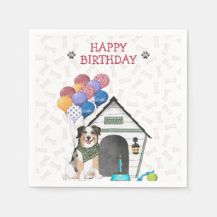 Serviette En Papier Cute Australian Shepherd fête d'anniversaire