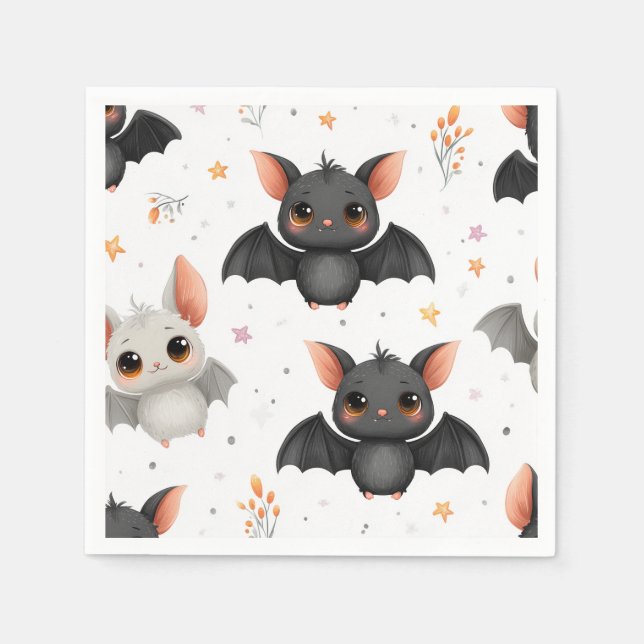 Serviette En Papier Cute Baby Bats Halloween Party Napkins (Devant)