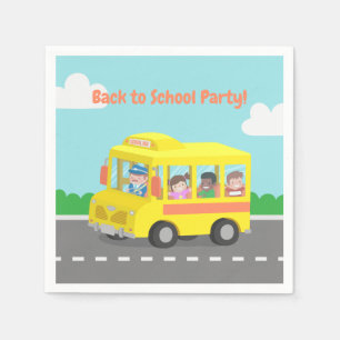 Serviette En Papier Cute Back to School Yellow Bus Enfants Fournitures
