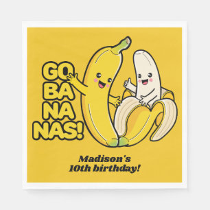 Serviette En Papier Cute bananes texte personnalisé