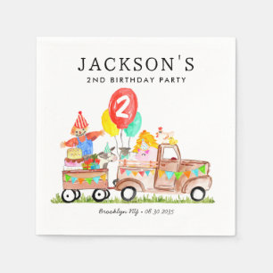Serviette En Papier Cute Barn Party Animaux Camion Enfants ferme Anniv