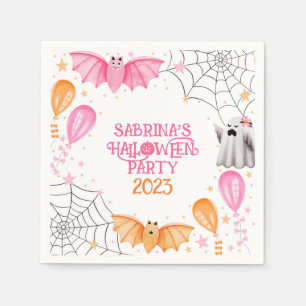 Serviette En Papier Cute Bats et Fantômes Pastel Halloween Party