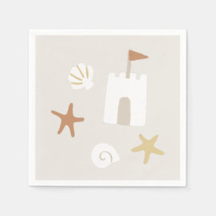 Serviette En Papier Cute Beach Seashell Sandcastle Starfish