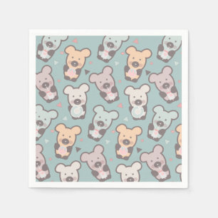 Serviette En Papier Cute Bears Sweets Snacks Confetti