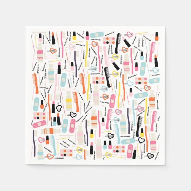 Serviette En Papier Cute Beauticier Papier serviettes (Devant)