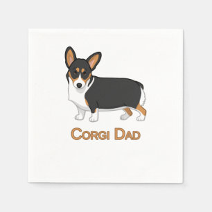 Serviette En Papier Cute Black Tricolor Pembroke Corgi Dad Dog Lovers