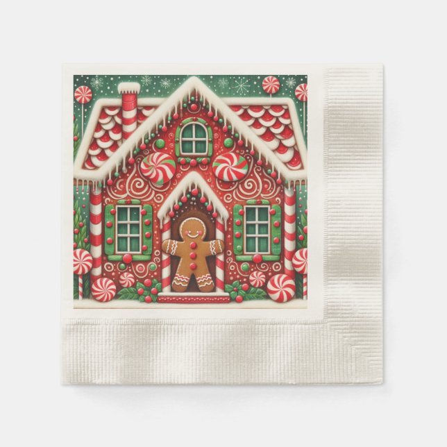 Serviette En Papier Cute, blonde, pain d'épice homme & maison (Devant)