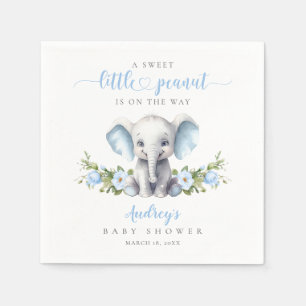 Serviette En Papier Cute Blue Floral Elephant Baby Boy Douche