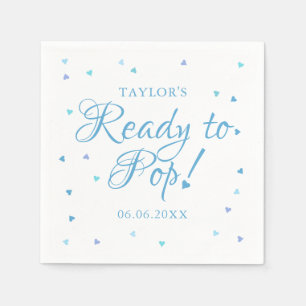 Serviette En Papier Cute Blue Love Hearts Prêt à Pop Baby Boy Douche