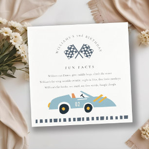 Serviette En Papier Cute Blue Race Voiture Enfants N'importe quel âge 