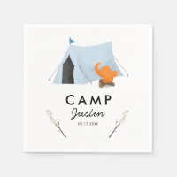 Cute Blue Tente Camping Anniversaire Fête