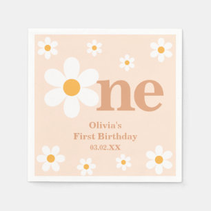 Serviette En Papier Cute Bohemian Daisy Premier Anniversaire