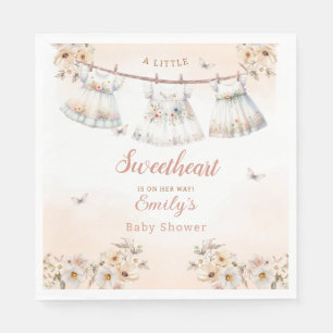 Serviette En Papier Cute Boho Aquarelle Boho Vêtements de filles Baby
