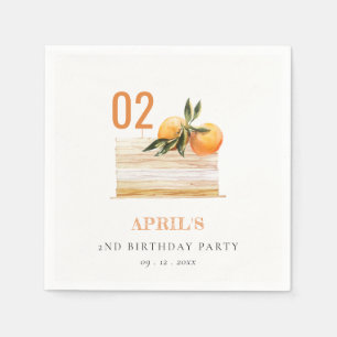 Serviette En Papier Cute Boho Orange Fruit Gâteau À Tout Âge Anniversa