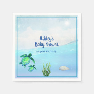 Serviette En Papier Cute Boys Tortues de mer Baby shower serviettes