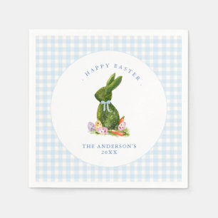 Serviette En Papier Cute Bunny avec En vichy bleu frontière brunch de