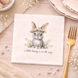 Serviette En Papier Cute Bunny Theme Gender Neutral Baby Shower