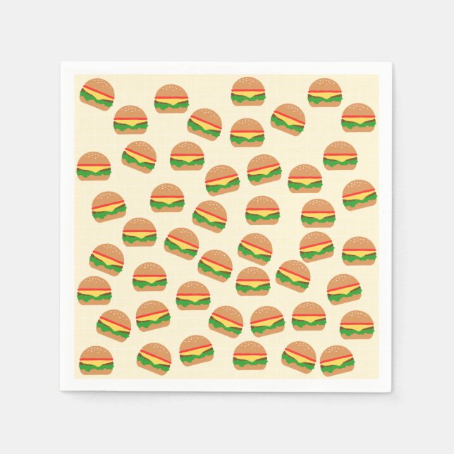 Serviette En Papier Cute Burgers Papier serviettes (Devant)