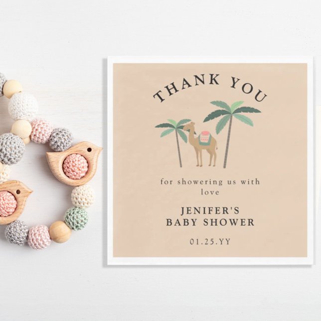 Serviette En Papier Cute Camel Baby shower Papier Napkin. (Créateur téléchargé)