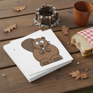 Serviette En Papier Cute Cartoon Beaver Funny Bois Animal
