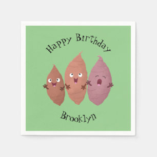 Serviette En Papier Cute chantant des patates douces caricaturales lég