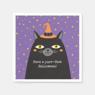 Serviette En Papier Cute Chat Enfants Halloween Papier de fête Napkin