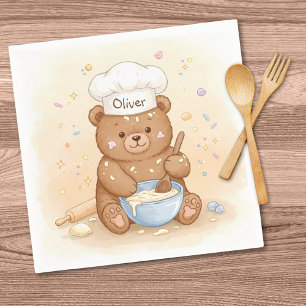 Serviette En Papier Cute Chef Ours Teddy