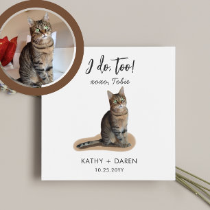 Serviette En Papier Cute Chien Chat Mariage Customisé