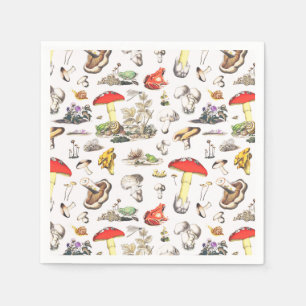 Serviette En Papier Cute Cottagecore Forêt Champignons Grenouille Esca