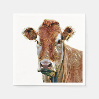 SERVIETTE EN PAPIER CUTE COW
