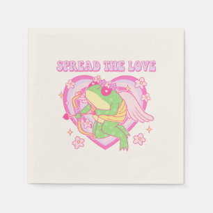 Serviette En Papier Cute Cupid Frog - Étaler l'amour