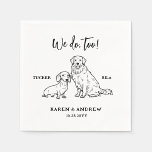 Serviette En Papier Cute Dachshund Golden Retriever Chien Mariage