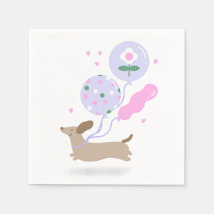 Serviette En Papier Cute Dachshund Weiner Amoureux des chiens Party ro