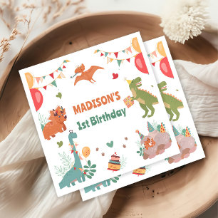 Serviette En Papier Cute Dinosaur Anniversaire