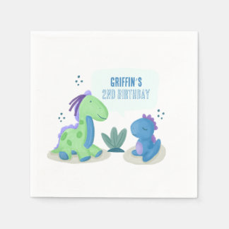 Serviette En Papier Cute Dinosaur Anniversaire