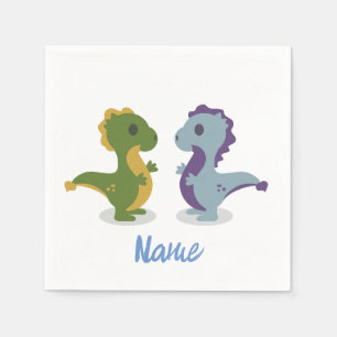 Serviette En Papier Cute Dinosaur Paire Thunder_Cove