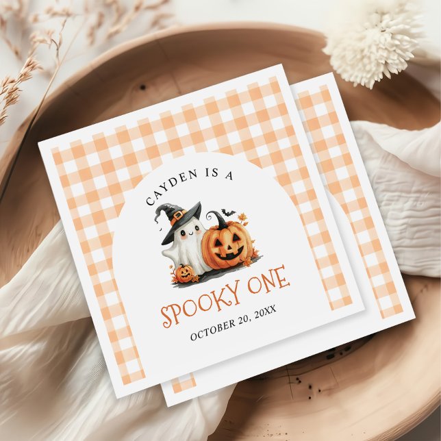 Serviette En Papier Cute Éffrayant Un Halloween Fantôme 1er Anniversai (Créateur téléchargé)