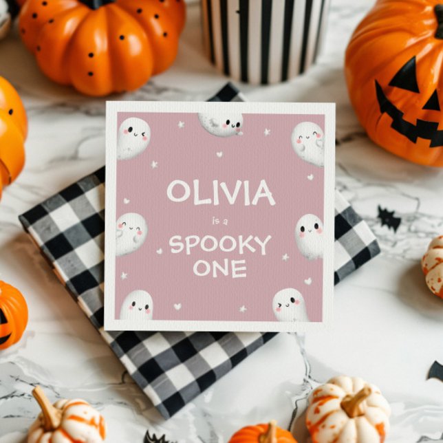 Serviette En Papier Cute Éffrayant Un Halloween Fille 1er Anniversaire (Créateur téléchargé)