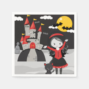 Serviette En Papier Cute Éffrayante Vampire fille Halloween Enfants