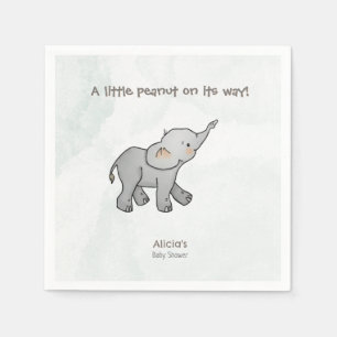 Serviette En Papier Cute Éléphant Little Peanut En Route Baby Shower