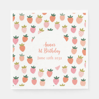 Serviette En Papier Cute fraise Anniversaire serviettes