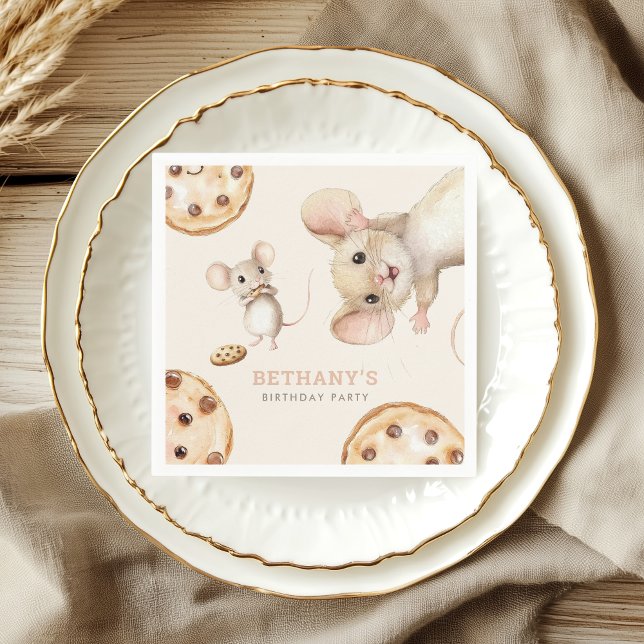 Serviette En Papier Cute Fun Mice Cookies N'Importe Quel Âge Anniversa (Créateur téléchargé)