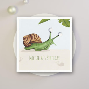 Serviette En Papier Cute Garden Snail fête d'anniversaire