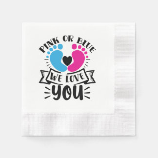 Serviette En Papier Cute gender reveal pink blue word art party 