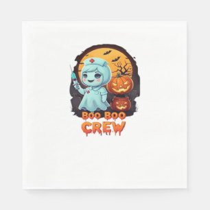 Serviette En Papier Cute Ghost Nurse - Boo Boo Crew Halloween Fun Clas