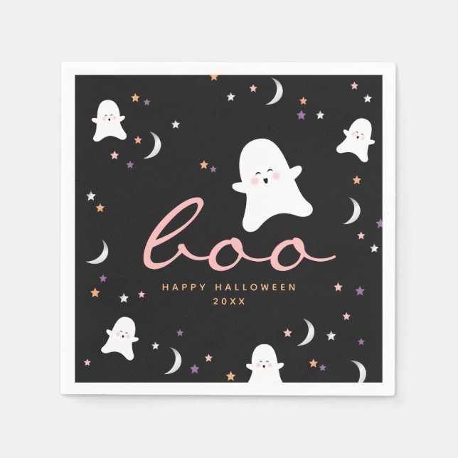 Serviette En Papier Cute Ghosts Boo Halloween (Devant)